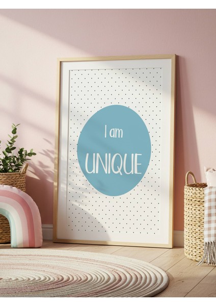 I Am Unique Dijital Baskı Poster Mavi (Çerçevesiz) fiyatları
