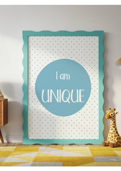 I Am Unique Dijital Baskı Poster Mavi (Çerçevesiz) modelleri