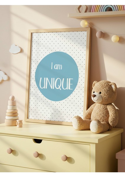I Am Unique Dijital Baskı Poster Mavi (Çerçevesiz) indirimleri