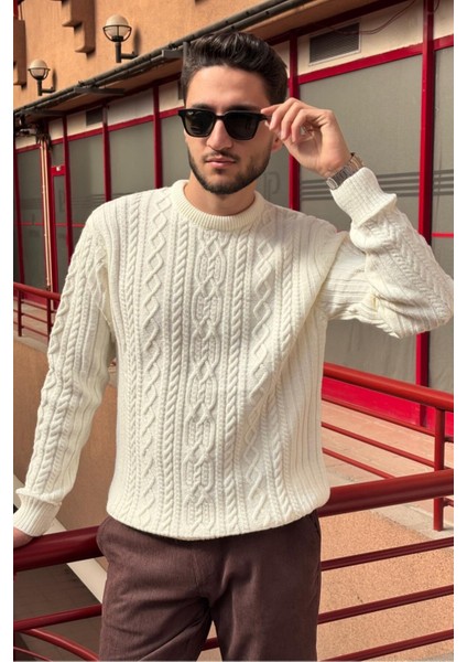 Erkek, Saç Örgü, Bisiklet Yaka, Yünlü, Old Money Culture, Kazak PLTK12 fırsatları