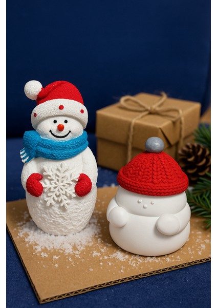 Kar Temalı Dekoratif Biblo Seti – 2’li Sevimli Kardan Adam Tasarımı fiyatları