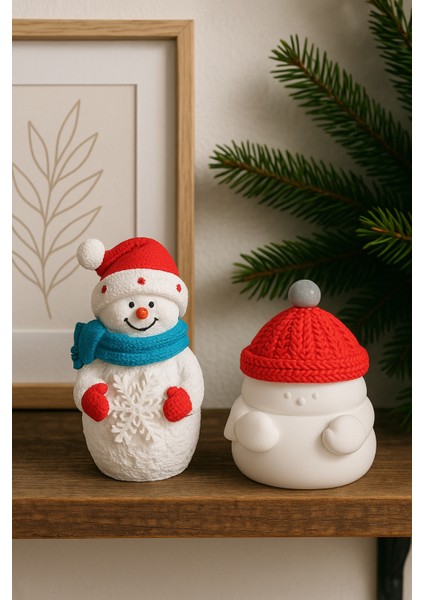 Kar Temalı Dekoratif Biblo Seti – 2’li Sevimli Kardan Adam Tasarımı fırsatları