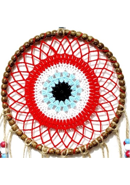 Kırmızı Motifli Renkli Boncuklu El Yapımı Duvar Süsü fiyatları