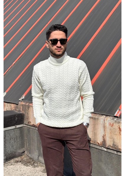 Erkek, Old Money Culture, Yarım Balıkçı Yaka, Yünlü, Saç Örgü, Kışlık Kazak PLTK11 indirimleri