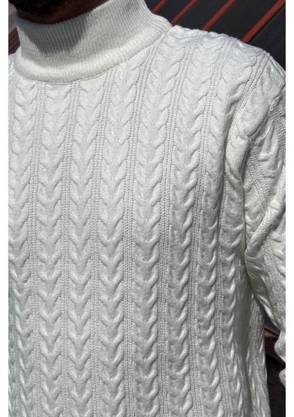 Erkek, Old Money Culture, Yarım Balıkçı Yaka, Yünlü, Saç Örgü, Kışlık Kazak PLTK11