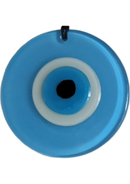 Nazar Boncuklu Deri İpli Bebe Mavisi Renginde Cam Duvar Süsü modelleri