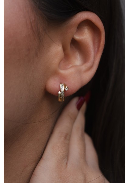 Zirkon Taşlı Minimal Çelik Küpe fiyatları