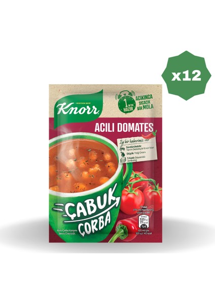 Çabuk Çorba Acılı Domates - (12 Adet)