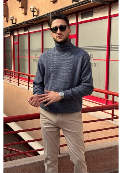 Erkek, Tam Balıkçı Yaka, Yünlü, Old Money Culture, Kazak PLTK16