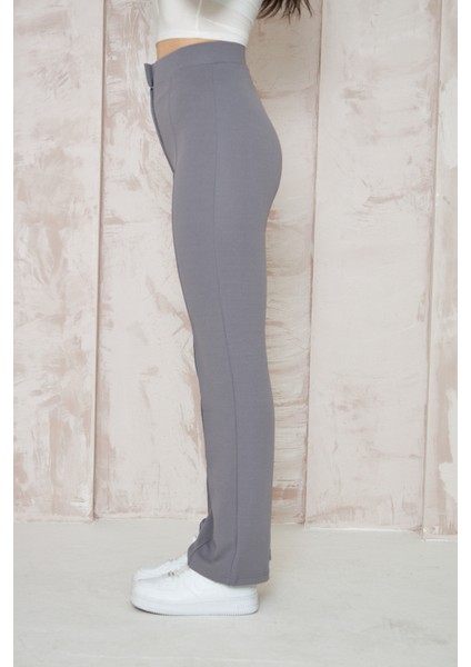 Likralı Gri Kadın Palazzo Pantolon fırsatları
