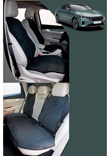 Togg T10F Tay Tüyü Cepli Oto Koltuk Koruyucu Kılıf Iyon Serisi Siyah