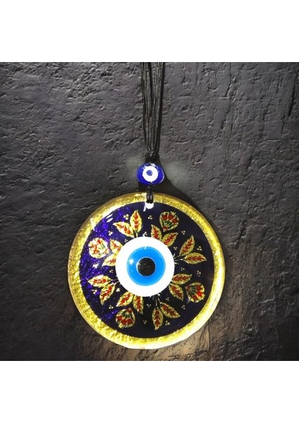 Kırmızı Laleli Gold Renk Cam Süs Altın Varaklı Duvar Dekoru fırsatları