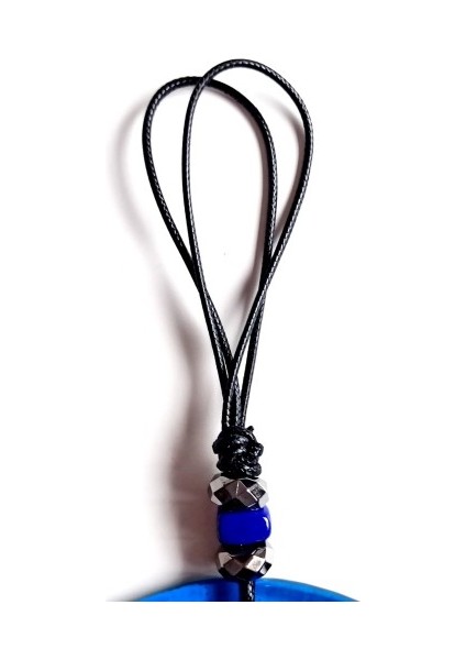 Nazar Boncuklu El Yapımı Deri İpli Açık Mavi Şeffaf Cam Duvar Süsü fiyatları