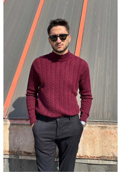 Erkek, Old Money Culture, Yarım Balıkçı Yaka, Yünlü, Saç Örgü, Kışlık Kazak PLTK11 modelleri