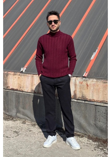 Erkek, Old Money Culture, Yarım Balıkçı Yaka, Yünlü, Saç Örgü, Kışlık Kazak PLTK11 fırsatları