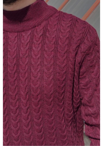 Erkek, Old Money Culture, Yarım Balıkçı Yaka, Yünlü, Saç Örgü, Kışlık Kazak PLTK11