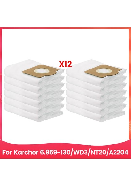 Karcher Için Toz Torbası 6 959-130/WD3/NT20/A2204 Vakum Süpürge Çöp Torbası Değiştirme Aksesuarları 12 Pcs (Yurt Dışından)