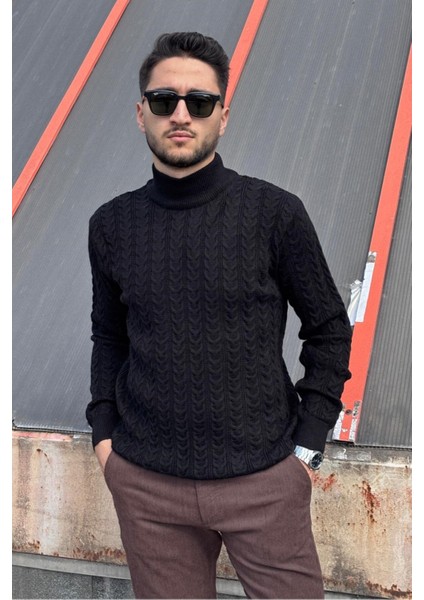 Erkek, Old Money Culture, Yarım Balıkçı Yaka, Yünlü, Saç Örgü, Kışlık Kazak PLTK11 fırsatları