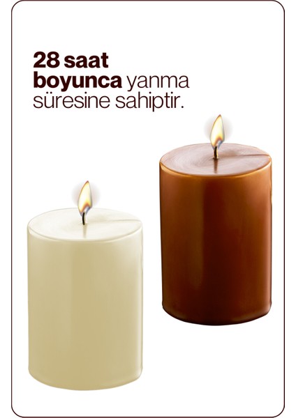 2'li Dekoratif Mum Seti - Hediyelik Mum - Krem ve Kahverengi Mum modelleri