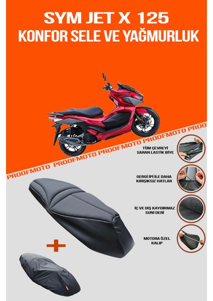 SYM Jet X 125 Konfor Sele ve Yağmurluk Kılıf