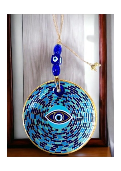 Prizma Desen Nazar Boncuklu Gözlü Duvar Süsü Cam Duvar Dekoru fırsatları