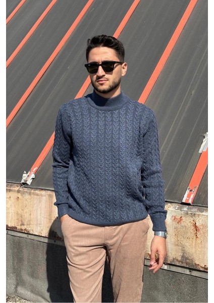 Erkek, Old Money Culture, Yarım Balıkçı Yaka, Yünlü, Saç Örgü, Kışlık Kazak PLTK11 fırsatları