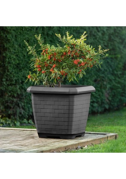 Hisar Kare Saksı 25.5lt Antrasit fırsatları