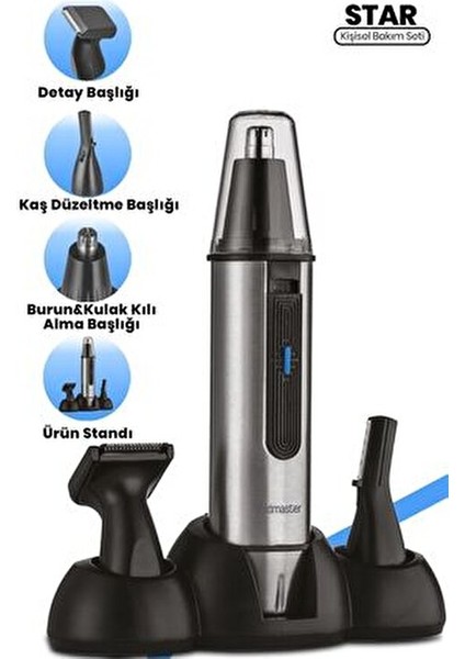 Star GM-7138 Kişisel Bakım Seti Kablosuz Kullanım 45 dk Süreli Siyah Renk modelleri