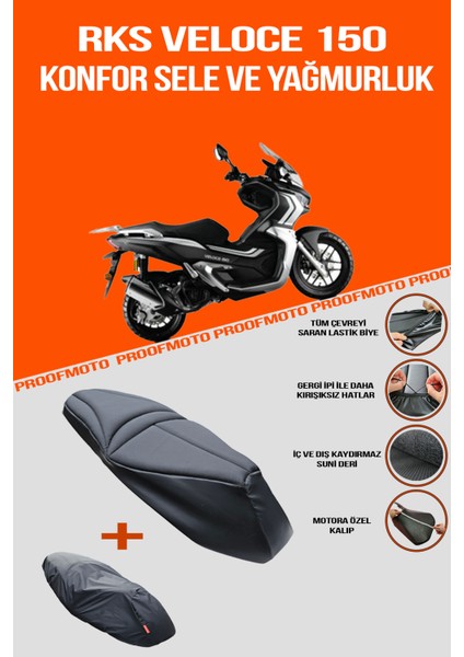 RKS Veloce 150 Konfor Sele ve Yağmurluk Kılıfı