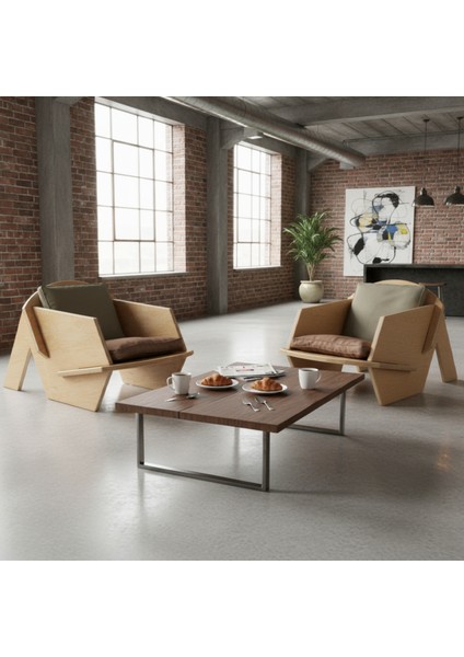 Doğal Ahşap, Kontrplak Berjer, Bahçe Mobilyası, Salon Mobilyası, Tv Koltuğu Teddy Kumaş