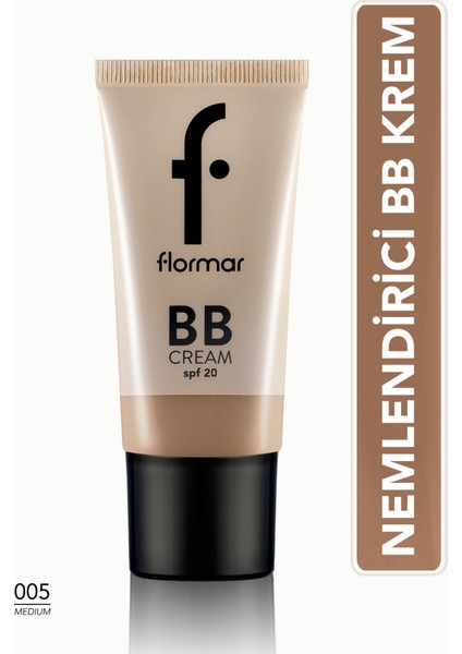 Hafif Yapılı & Yarı Parlak Bitişli SPF20 Nemlendirici BB Krem (005 Medium) 8690604535422