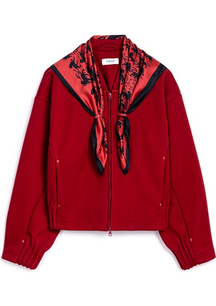 Çıkarılabilir Fularlı Bomber Ceket TW6250005083034 indirimleri