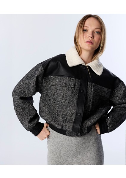 KUMAŞ MIX COLORBLOCK CEKET TW6250005092036