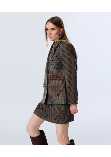 KARMA AKSESUARLI KAZAYAĞI DESEN BLAZER TW6250106020074 fırsatları
