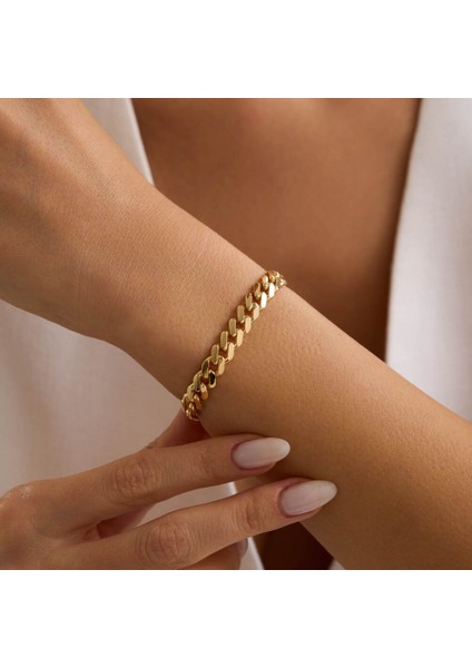 Altın Gurmet Bileklik Italy Kilit 19 cm En 7 mm fiyatları