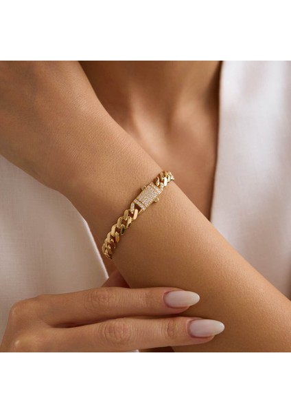 Altın Gurmet Bileklik Italy Kilit 19 cm En 7 mm modelleri