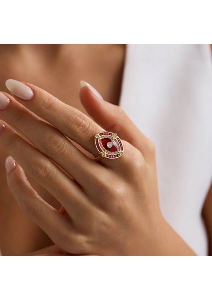 Passion Eye 14 Ayar Altın Yüzük Ruby fiyatları