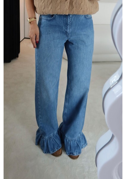 Paçası Fırfırlı Wideleg Jean modelleri