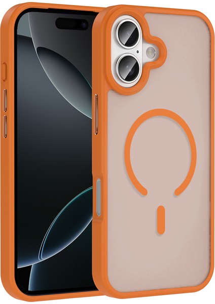 iPhone 17 Kılıf M-Safe Şarj Özellikli Mat Arka Yüzey Mtsc Sio Kapak - Turuncu fiyatları