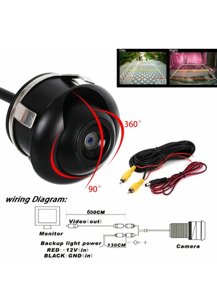 360 ° Hd Araba Arka Ön Görünüm Ters Yedekleme Kamera Su Geçirmez Gece Görüşü Ekran (Yurt Dışından) modelleri