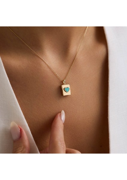 Blue Love Secret Resimli Kolye 10.1 mm 45 cm fiyatları