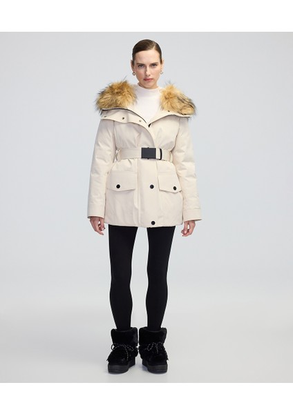 Suni kürklü ve kuşaklı mont IW6240012193018 fiyatları