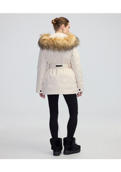 Suni kürklü ve kuşaklı mont IW6240012193018 fırsatları