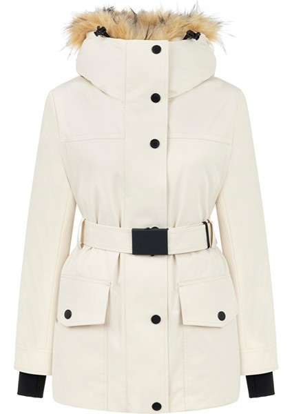 Suni kürklü ve kuşaklı mont IW6240012193018 indirimleri