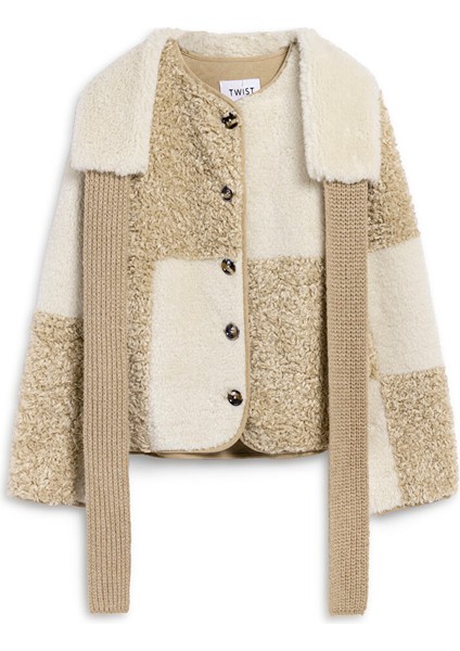 Çıkarılabilir Atkılı Colorblock Mont TW6250012011003 indirimleri