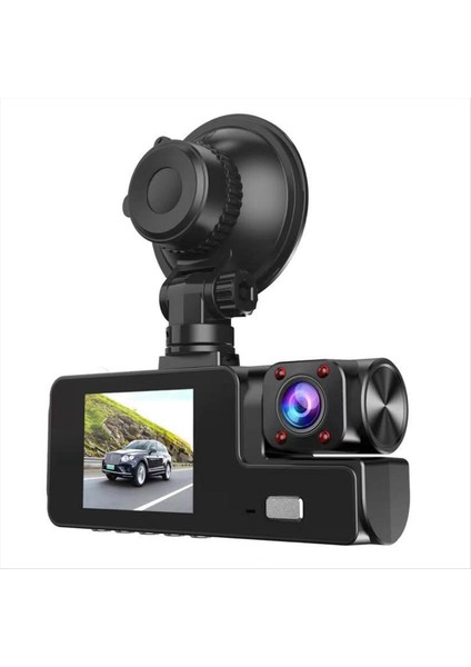 Sürüş Kaydedici Hd 1080P 2 Inç Ekran 3 Yollu Wifi 3 Lens ile Gece Görüşü ile Park Izleme Dvr Kaydedici (Yurt Dışından)