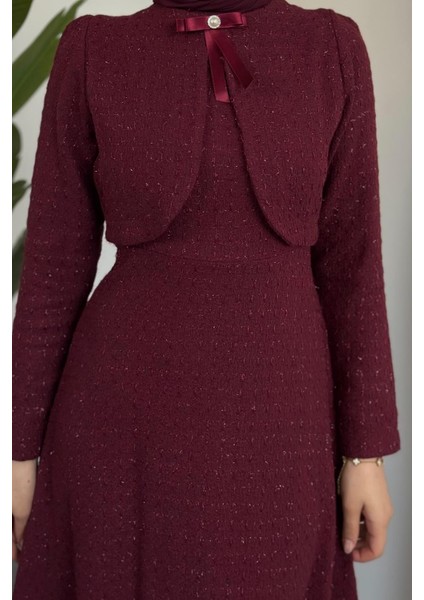 Luvane Fiyonk Elbise Bordo modelleri