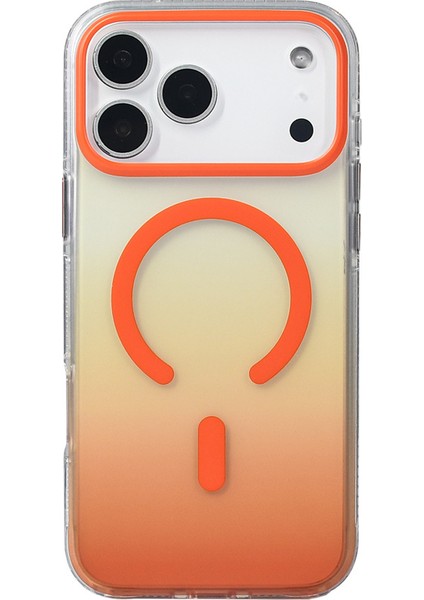 iPhone 17 Pro Max Kılıf M-Safe Şarj Özellikli Transparan Renk Geçişli Mtsc Toros Kapak - Rose Pembe fırsatları