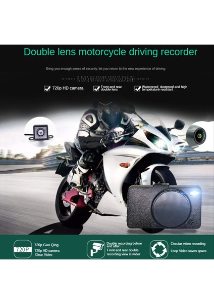 Motosiklet Sürüş Kaydedici Tüm Motosiklet Ses Kayıt Fonksiyonları Için Su Geçirmez Çift Kamera Kaydedici (Yurt Dışından) indirimleri