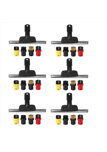 6x Karcher Sc2 Sc3 Sc4 Sc4 Sc5 CTK20 Pencere Nozumu Kazık Yuvarlak Fırça Buhar Temizleyici Aynaları Nem Temiz Yarık (Yurt Dışından)